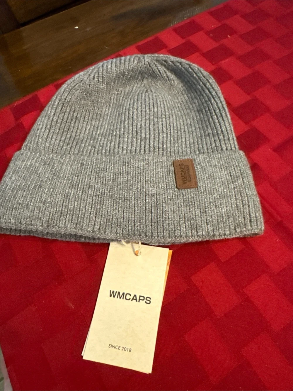 Gray Ribbed Knit Beanie - Men's Winter Hat